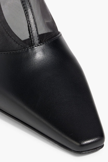 Toteme The T-Strap Mesh And Leather Pumps Black Women's