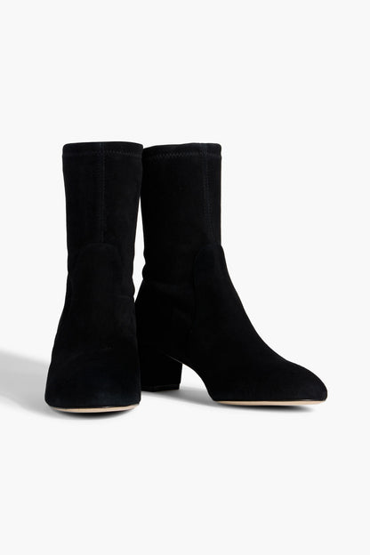 Stuart Weitzman Sofia 50 Suede Ankle Boots Black Women's