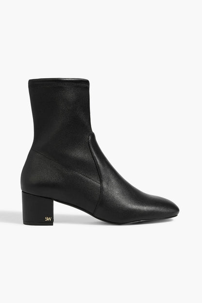 Stuart Weitzman Sofia 50 Stretch-Leather Sock Boots Black Women's