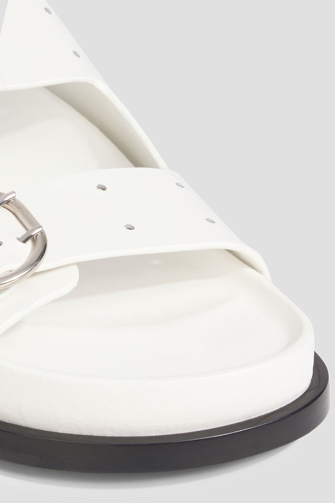 Jil Sander Perforated Leather Slingback Sandals White Women's