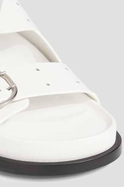 Jil Sander Perforated Leather Slingback Sandals White Women's