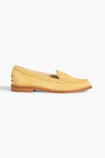 Tod's Suede Loafers Pastel Yellow Women's