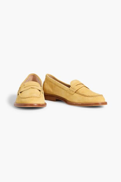 Tod's Suede Loafers Pastel Yellow Women's