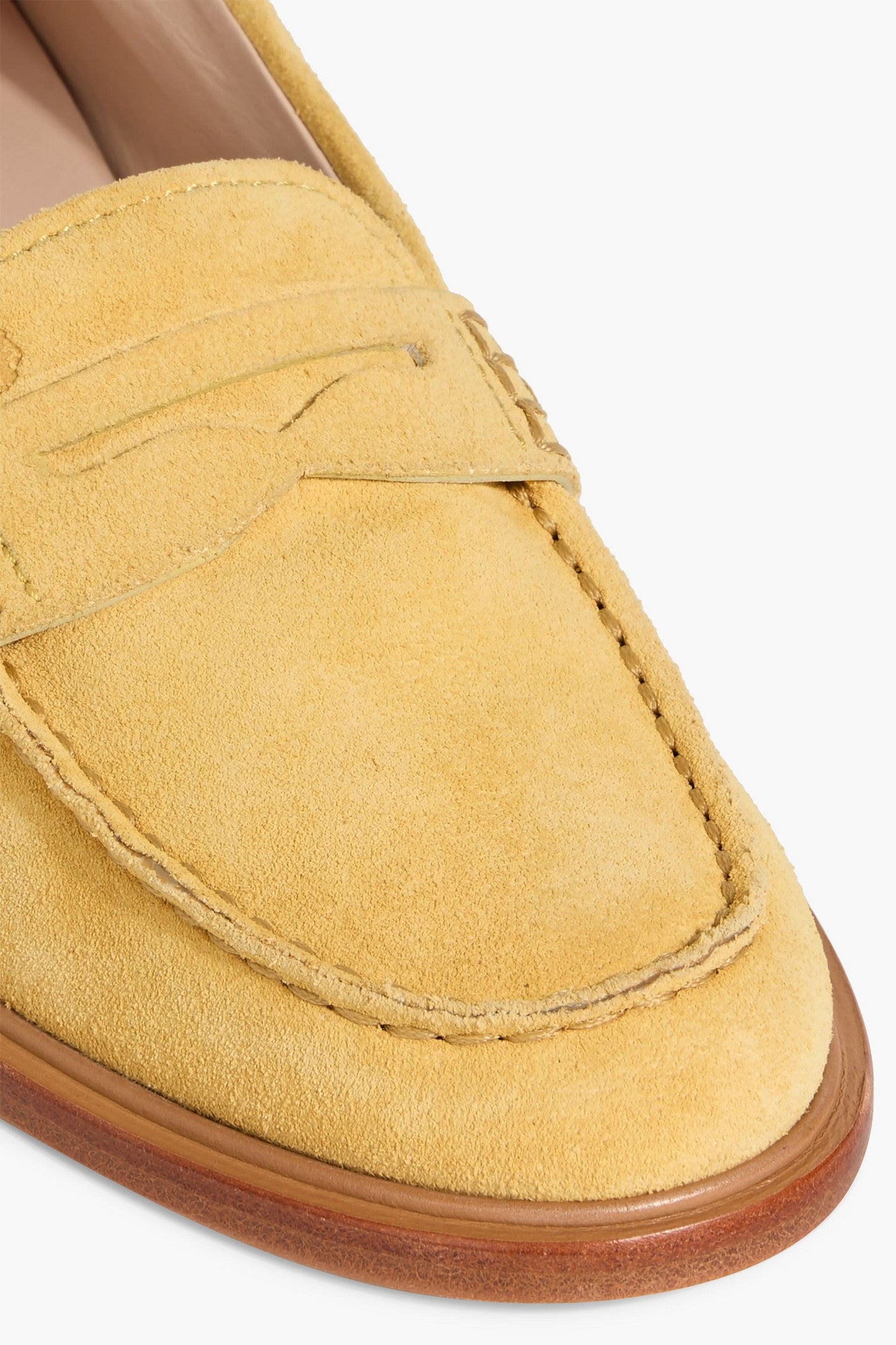 Tod's Suede Loafers Pastel Yellow Women's