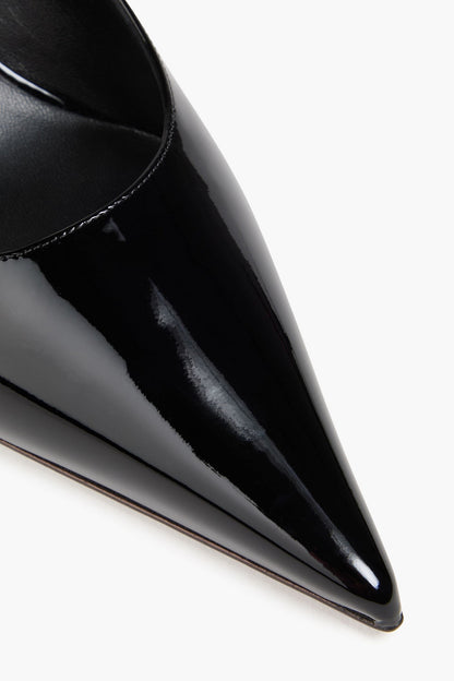 Magda Butrym Floral-Appliqud Patent-Leather Slingback Pumps Black Women's