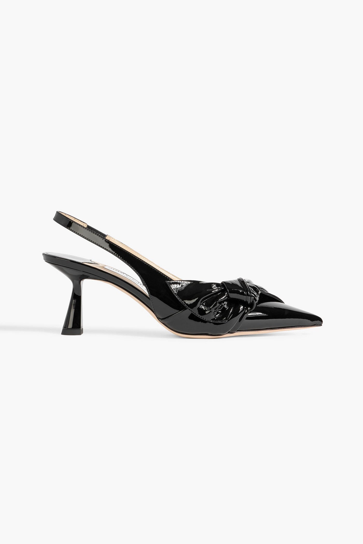 Jimmy Choo Elinor 65 Bow-Detailed Patent-Leather Slingback Pumps Black Women's