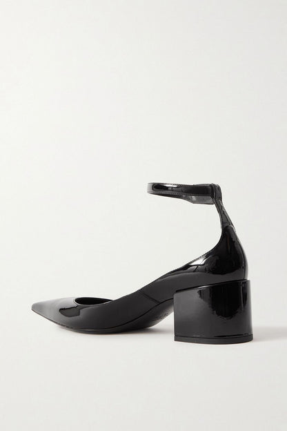 Valentino Garavani Lockette Patent-Leather Pumps Black Women's
