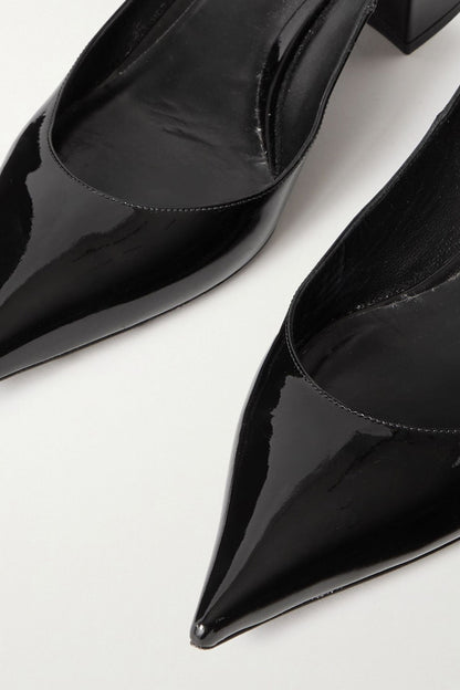 Valentino Garavani Lockette Patent-Leather Pumps Black Women's