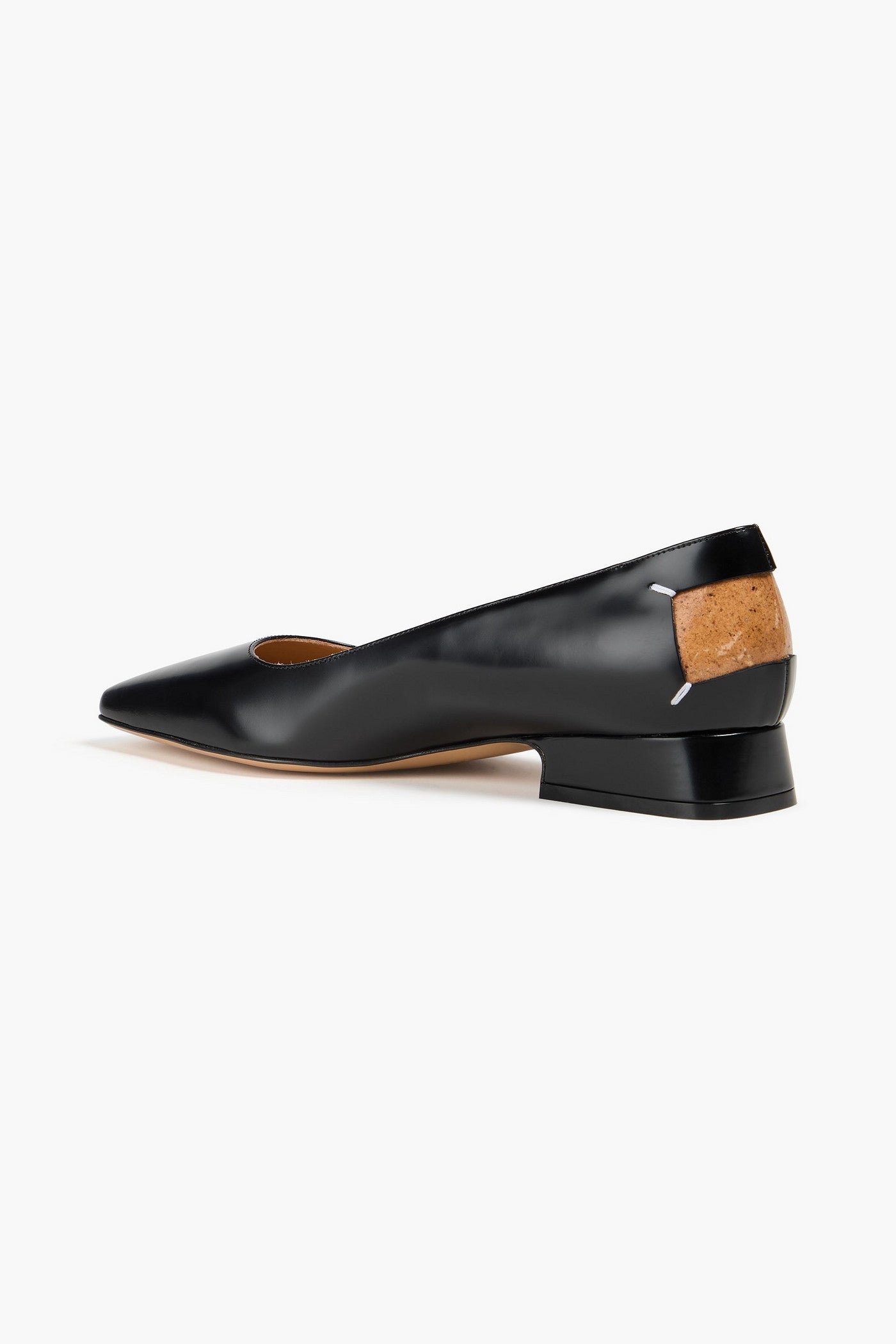 Maison Margiela Four Stitches Leather Ballet Flats Black Women's