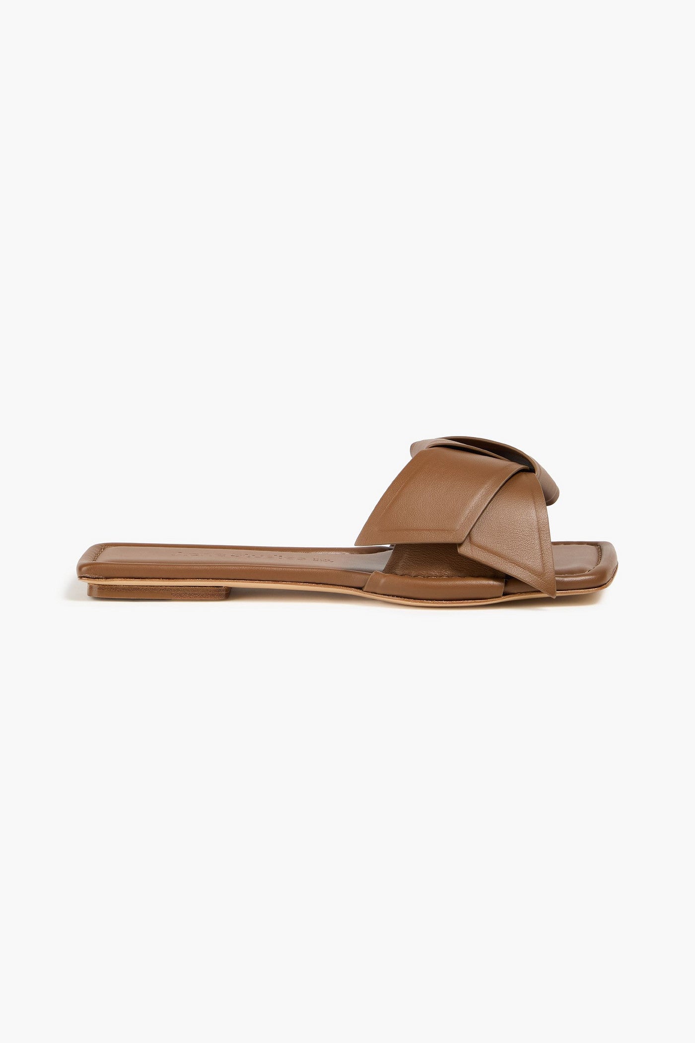 Acne Studios Knotted Leather Slides Light Brown Women's