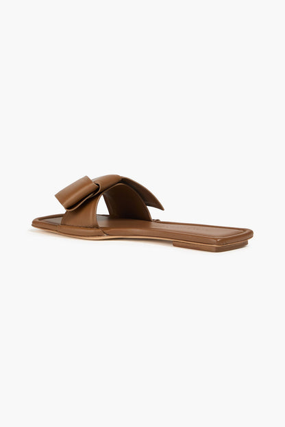 Acne Studios Knotted Leather Slides Light Brown Women's