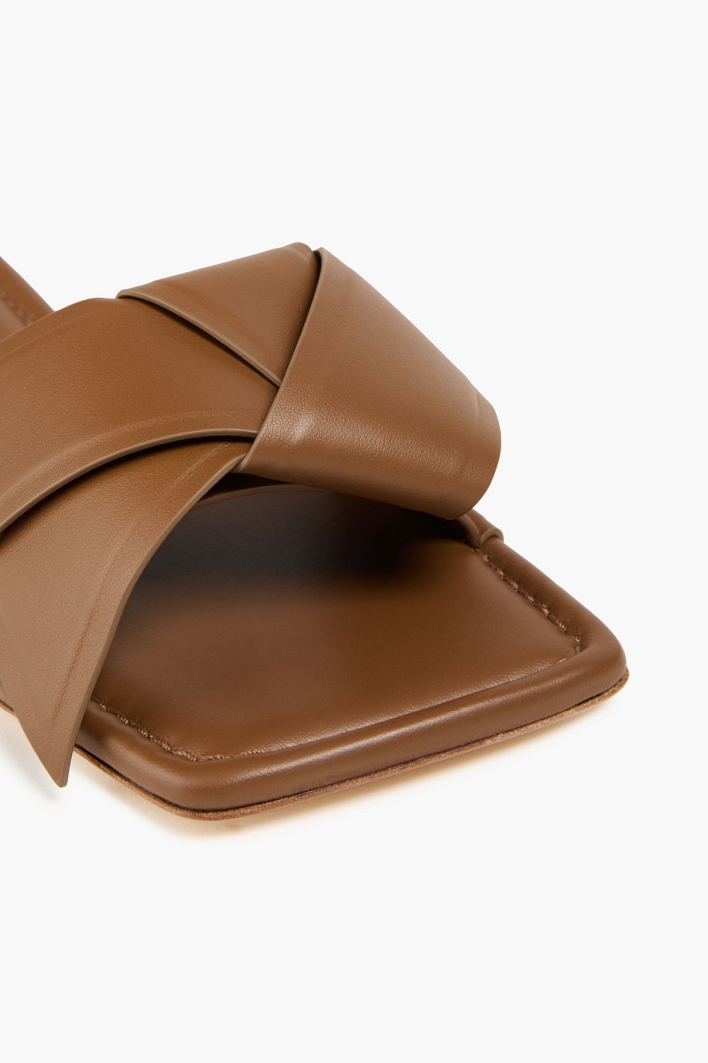 Acne Studios Knotted Leather Slides Light Brown Women's
