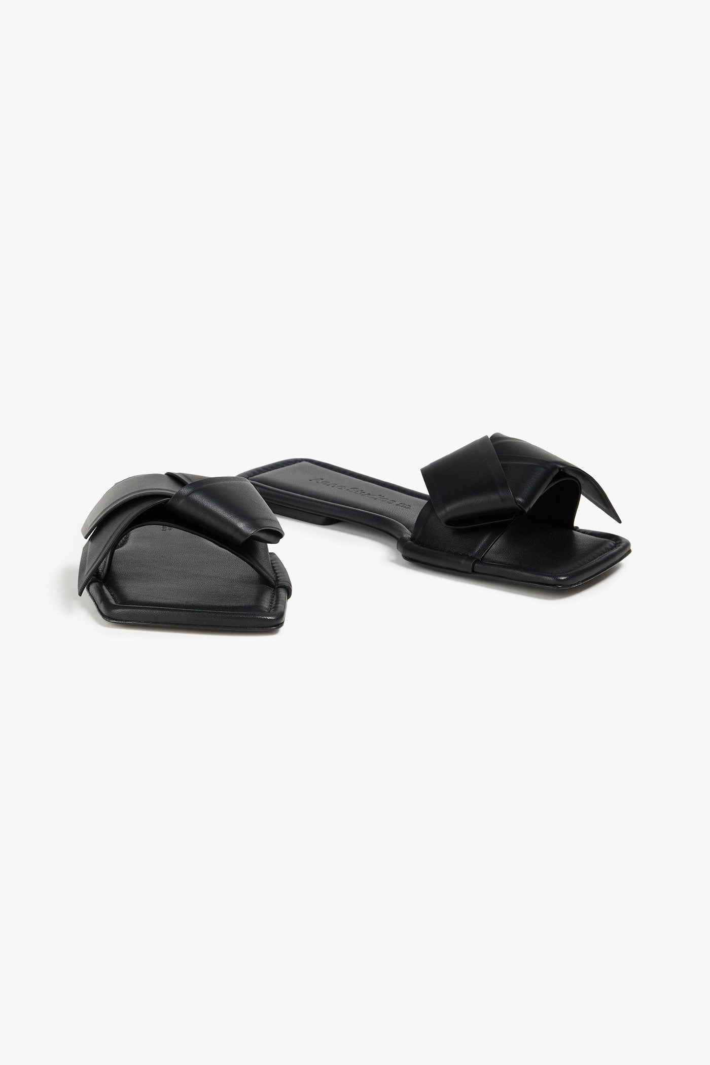 Acne Studios Knotted Leather Slides Black Women's
