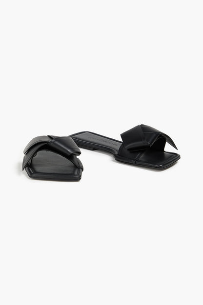 Acne Studios Knotted Leather Slides Black Women's