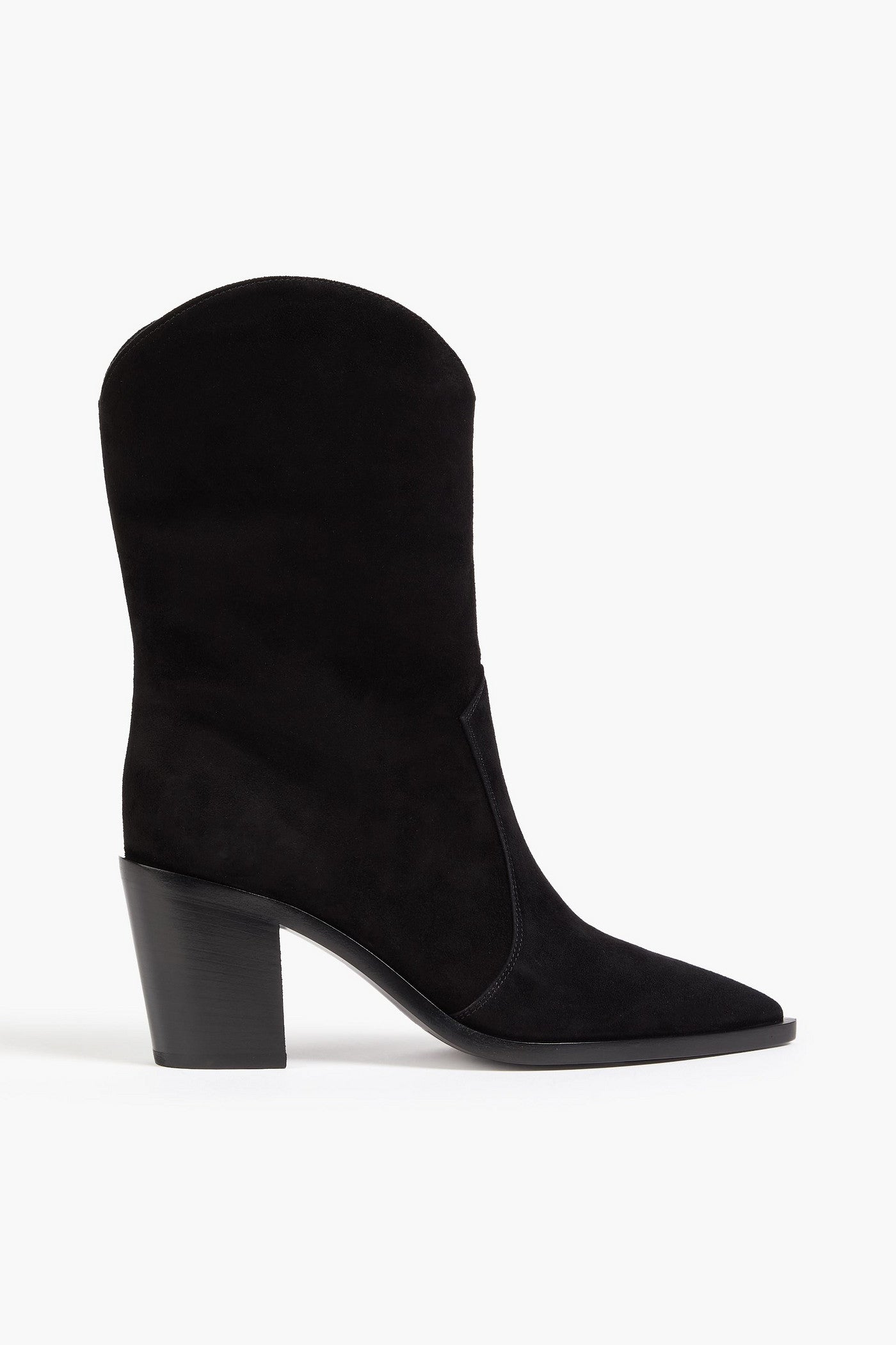 Gianvito Rossi Denver Suede Cowboy Boots Black Women's