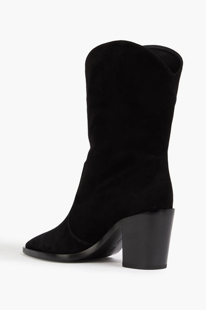 Gianvito Rossi Denver Suede Cowboy Boots Black Women's