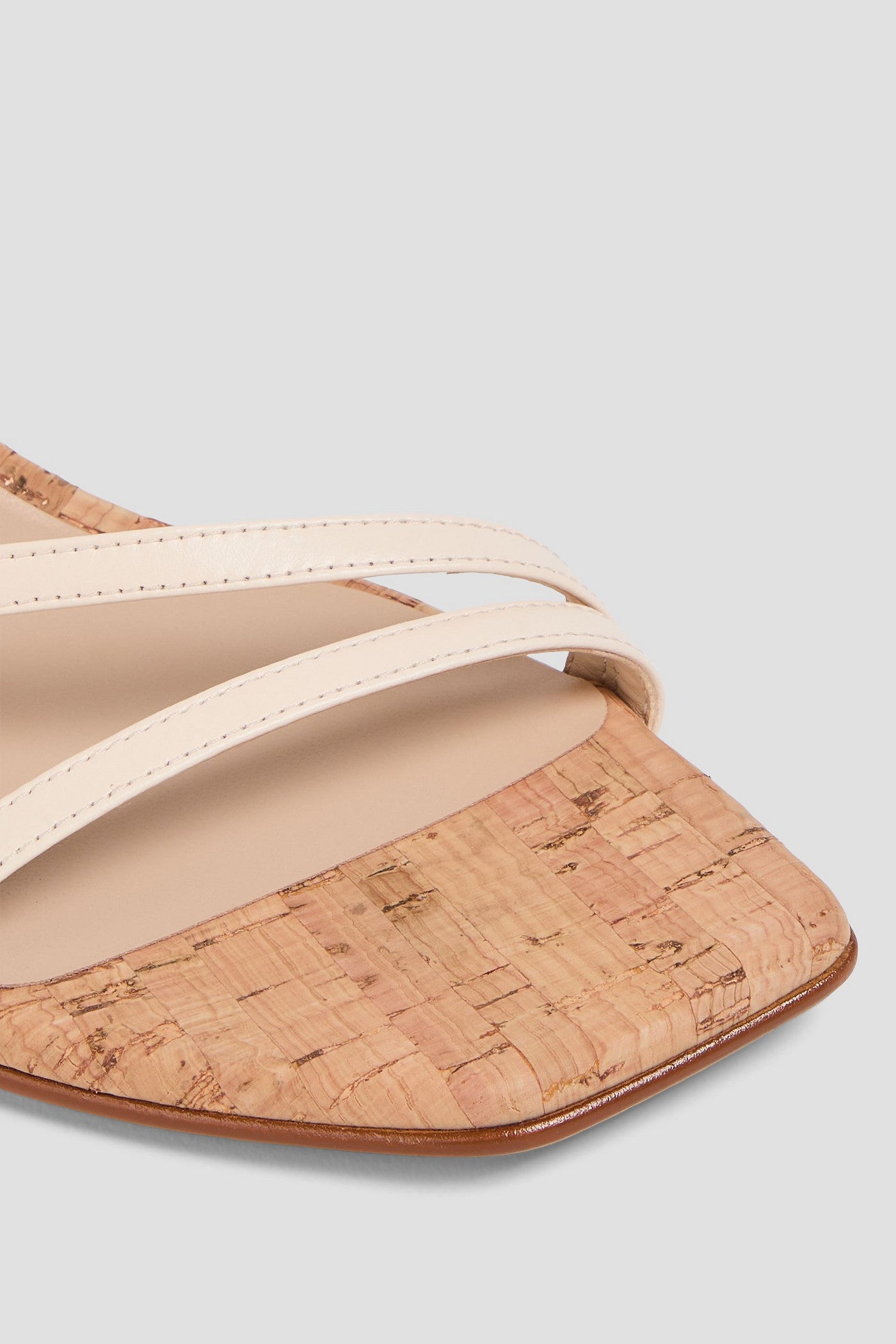 Stuart Weitzman Oasis 50 Leather Wedge Sandals Ecru Women's