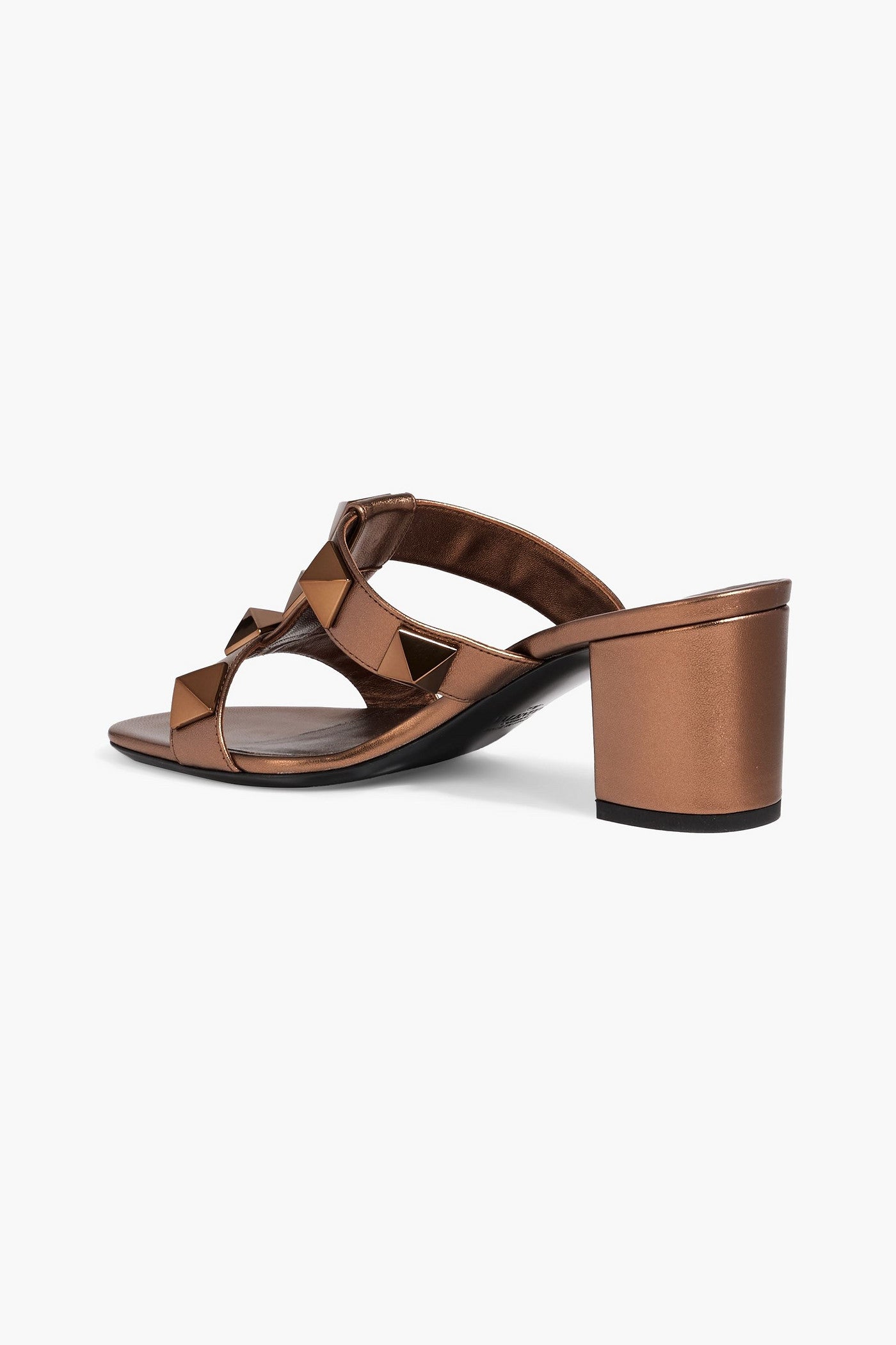 Valentino Garavani Roman Stud Metallic Leather Sandals Bronze Women's