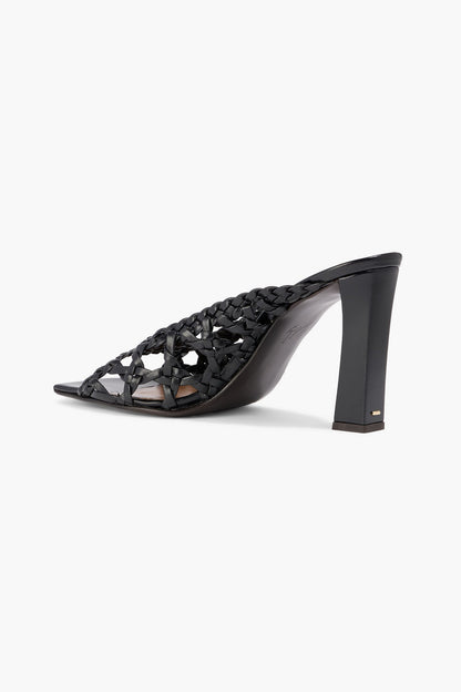 Giuseppe Zanotti Mya 90 Woven Leather Mules Black Women's