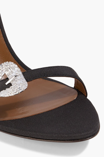 Giuseppe Zanotti Marielena 90 Crystal-Embellished Satin Slingback Sandals Black Women's