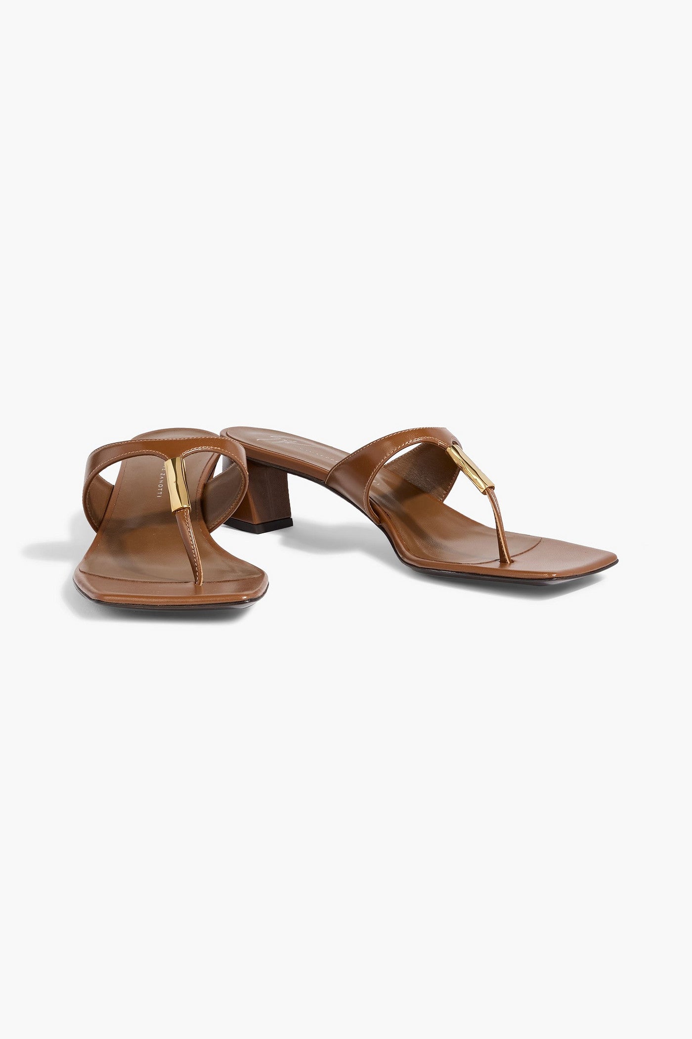 Giuseppe Zanotti Pepita 45 Embellished Leather Mules Brown Women's
