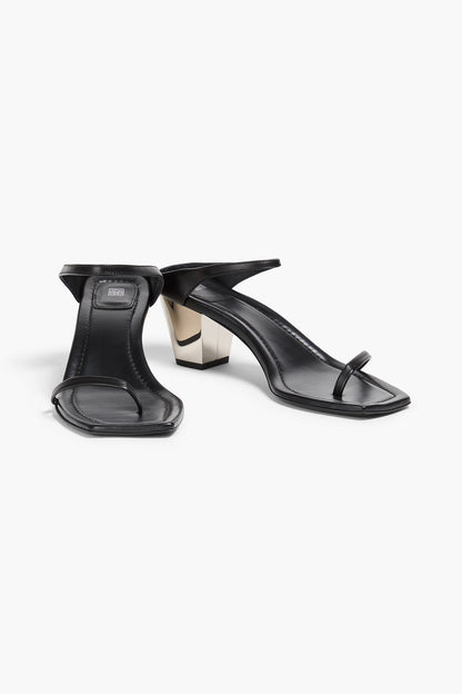 Toteme The City Leather Mules Black Women's