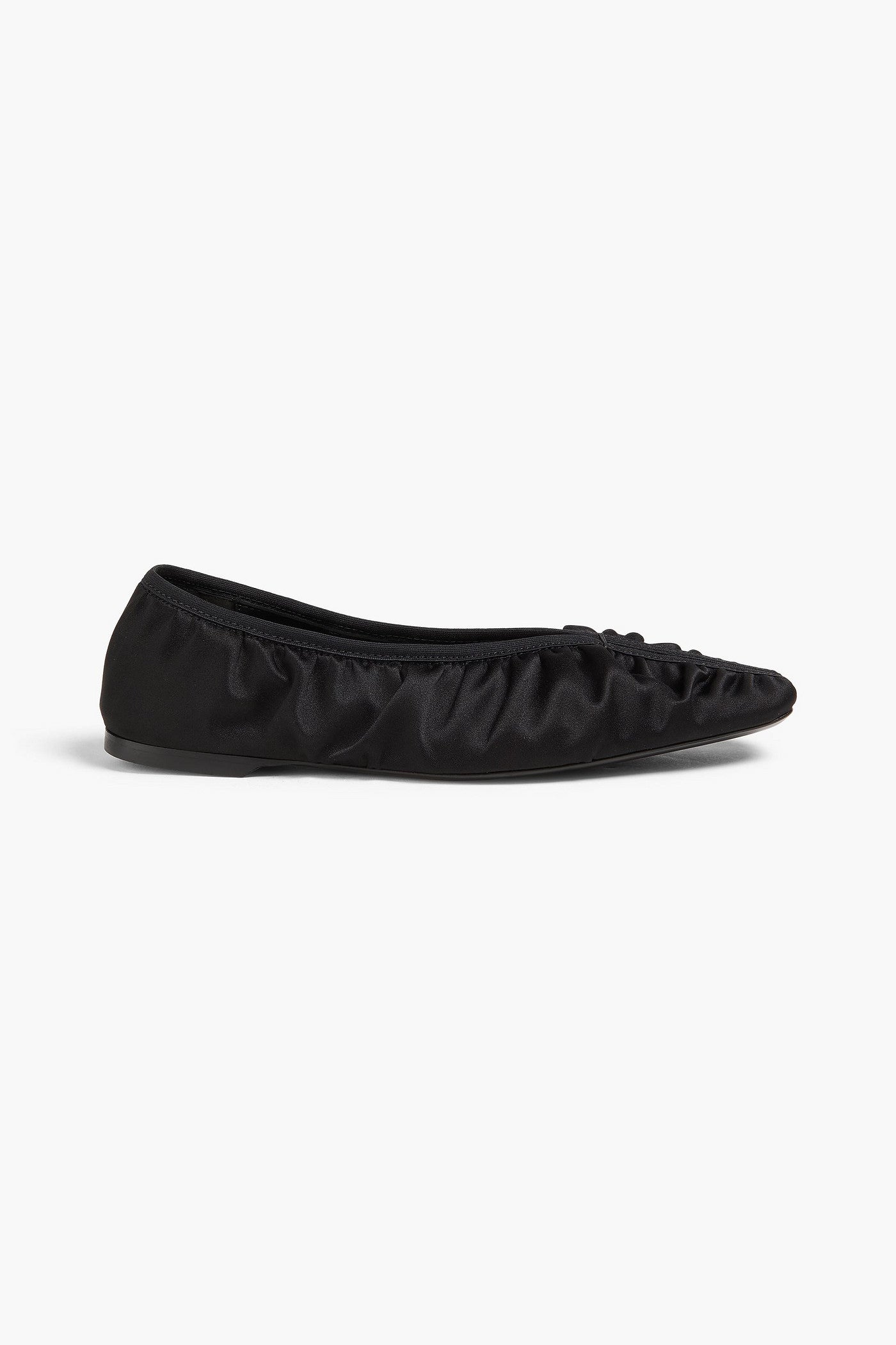 Toteme Gathered Satin Flats Black Women's