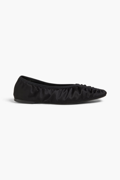 Toteme Gathered Satin Flats Black Women's