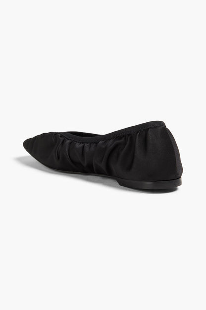 Toteme Gathered Satin Flats Black Women's