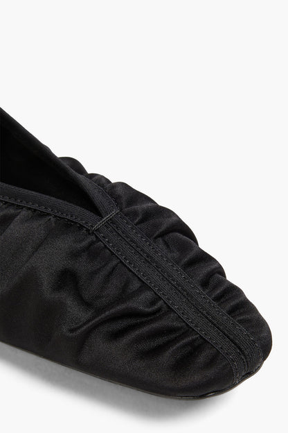 Toteme Gathered Satin Flats Black Women's