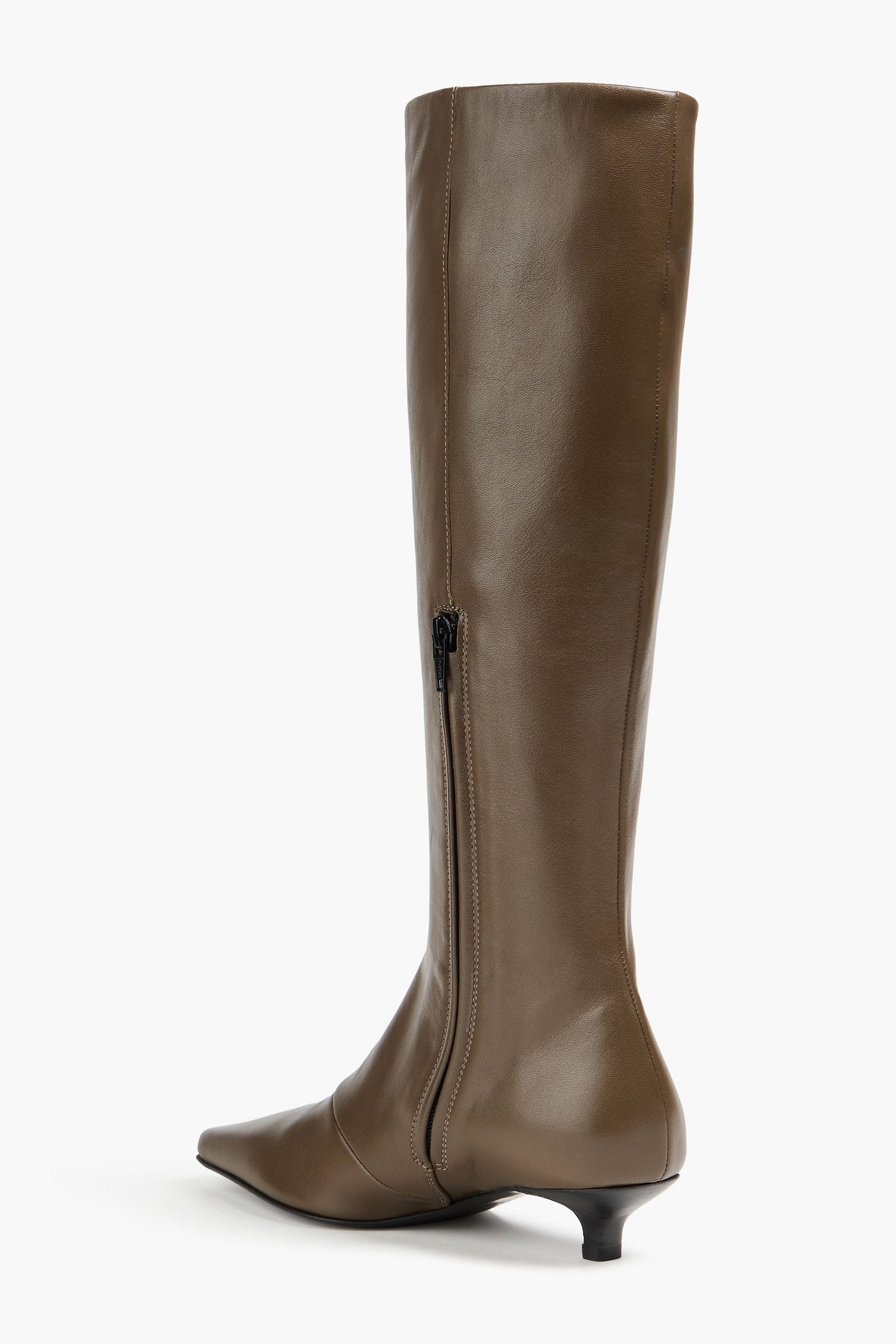 Toteme Leather Knee Boots Taupe Women's