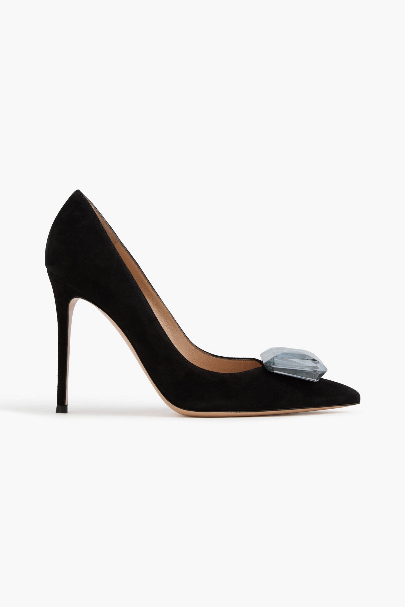 Gianvito Rossi Jaipur Embellished Suede Pumps Black Women's