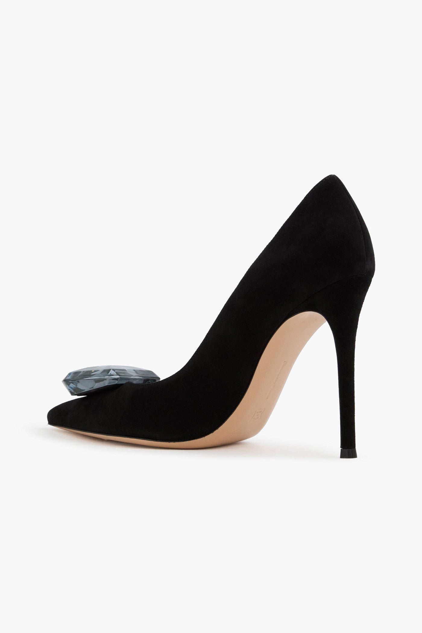 Gianvito Rossi Jaipur Embellished Suede Pumps Black Women's