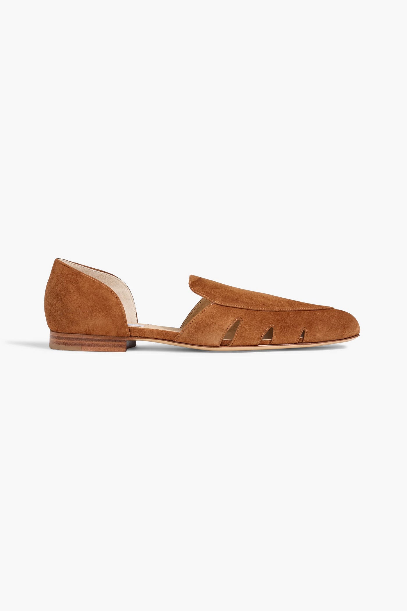 Gabriela Hearst Rory Suede Point-Toe Flats Tan Women's