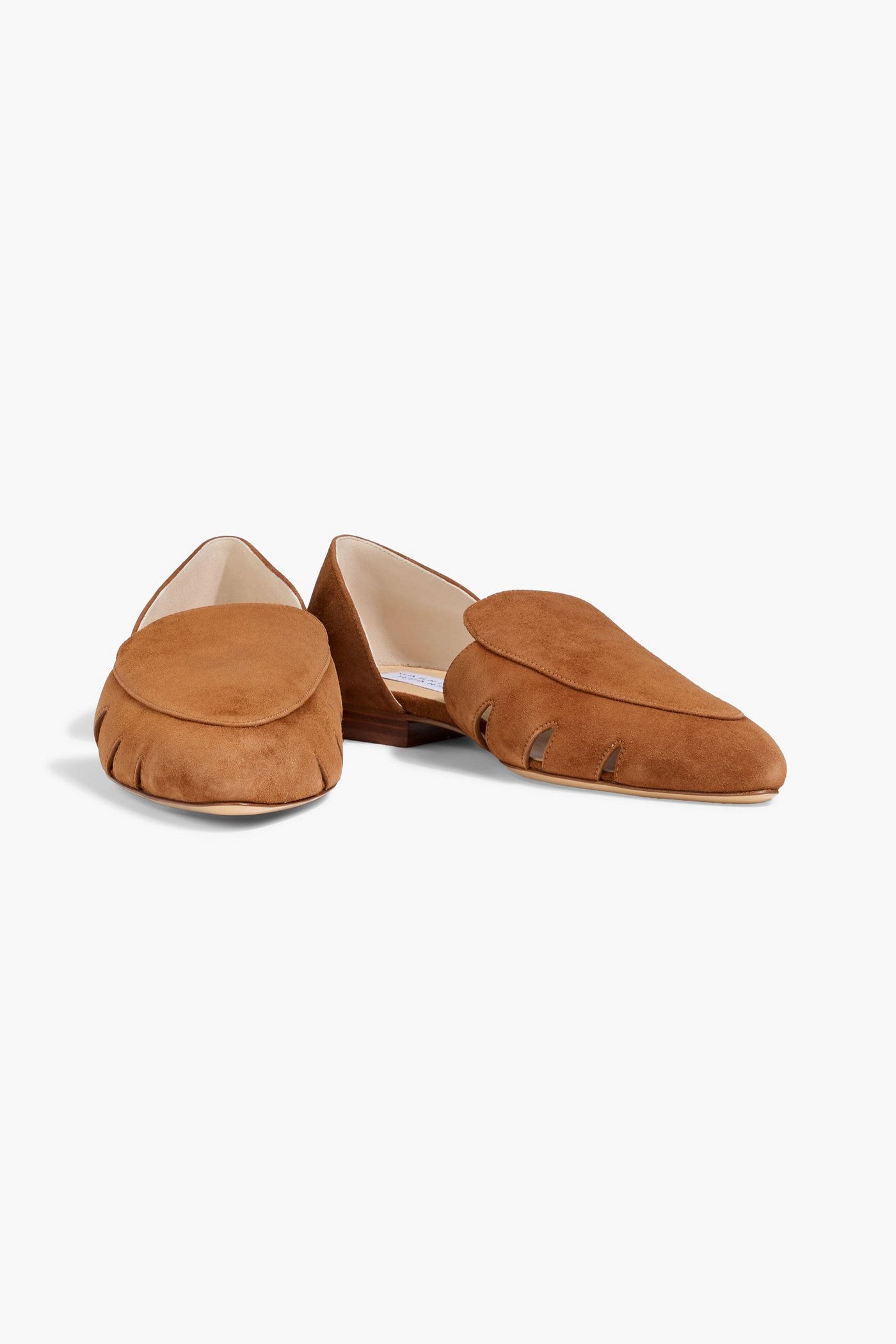 Gabriela Hearst Rory Suede Point-Toe Flats Tan Women's