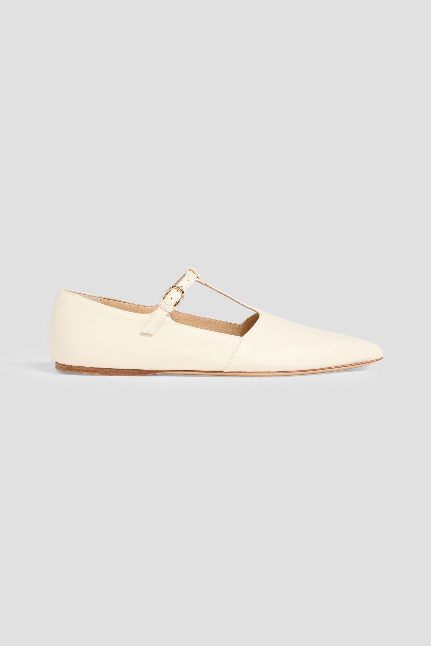 Gabriela Hearst Lola Leather Mary Jane Flats Cream Women's