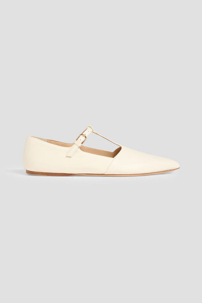 Gabriela Hearst Lola Leather Mary Jane Flats Cream Women's