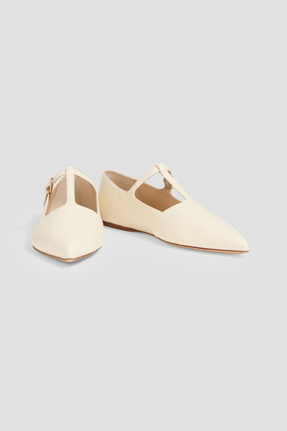 Gabriela Hearst Lola Leather Mary Jane Flats Cream Women's