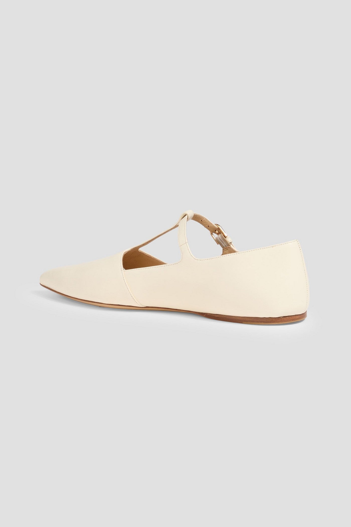 Gabriela Hearst Lola Leather Mary Jane Flats Cream Women's