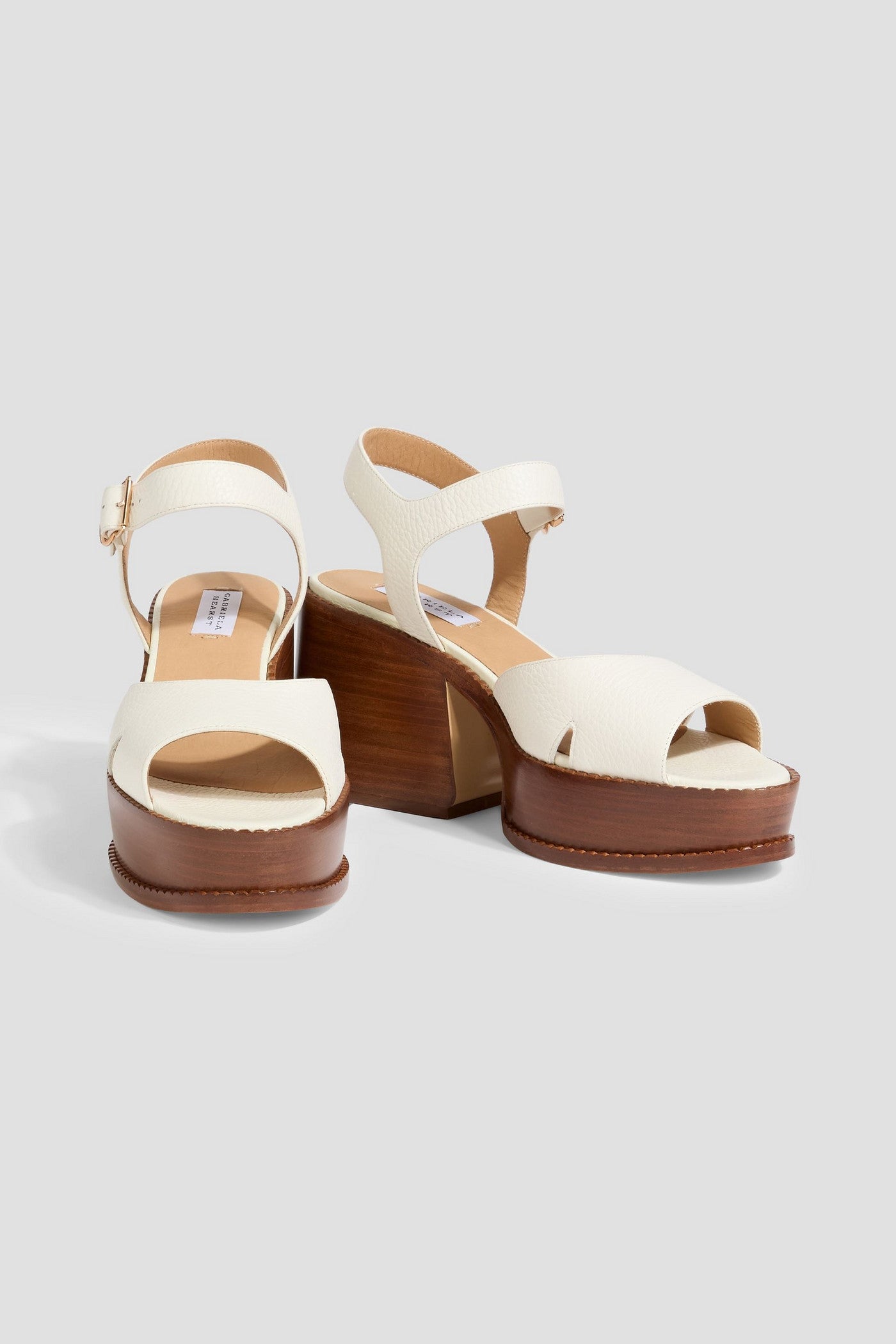 Gabriela Hearst Zuri Pebbled-Leather Platform Sandals Off-White Women's