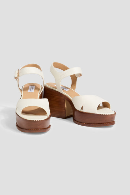 Gabriela Hearst Zuri Pebbled-Leather Platform Sandals Off-White Women's