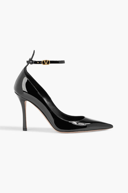 Valentino Garavani Tan-Go Patent-Leather Pumps Black Women's