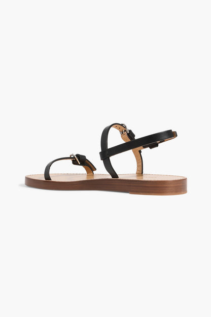 Gabriela Hearst Steward Leather Slingback Sandals Black Women's