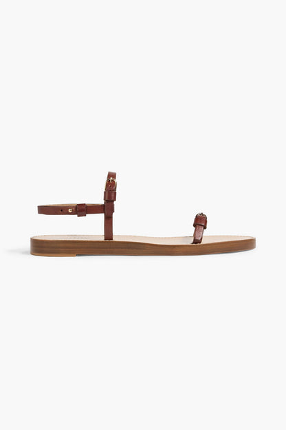 Gabriela Hearst Steward Leather Slingback Sandals Brown Women's