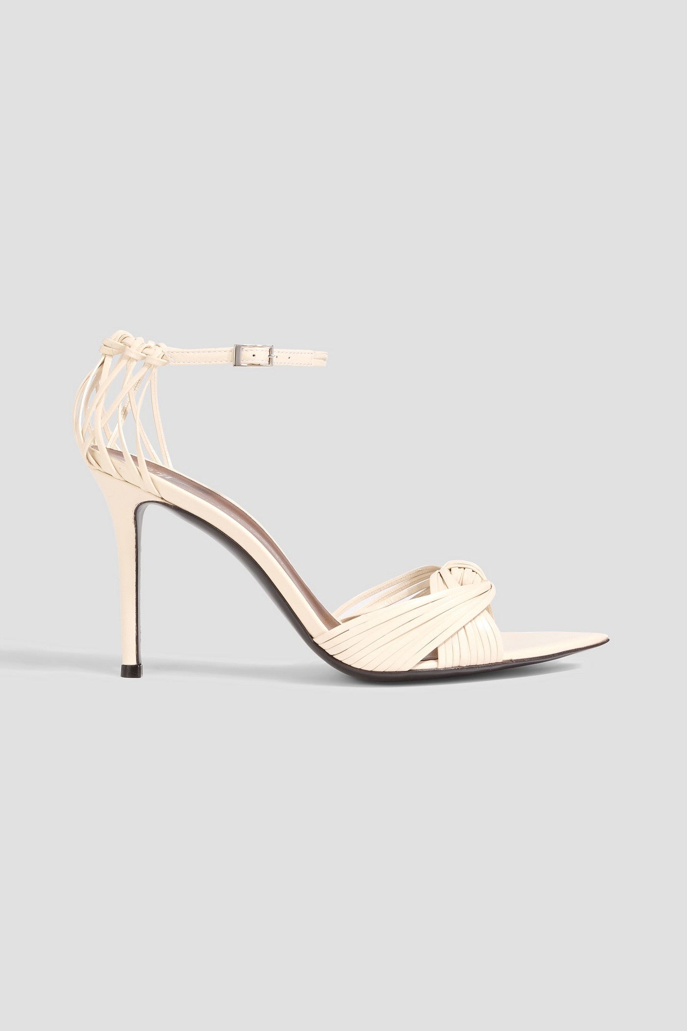 Giuseppe Zanotti Intriigo Knot 90 Leather Sandals Ivory Women's