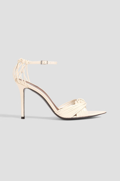 Giuseppe Zanotti Intriigo Knot 90 Leather Sandals Ivory Women's