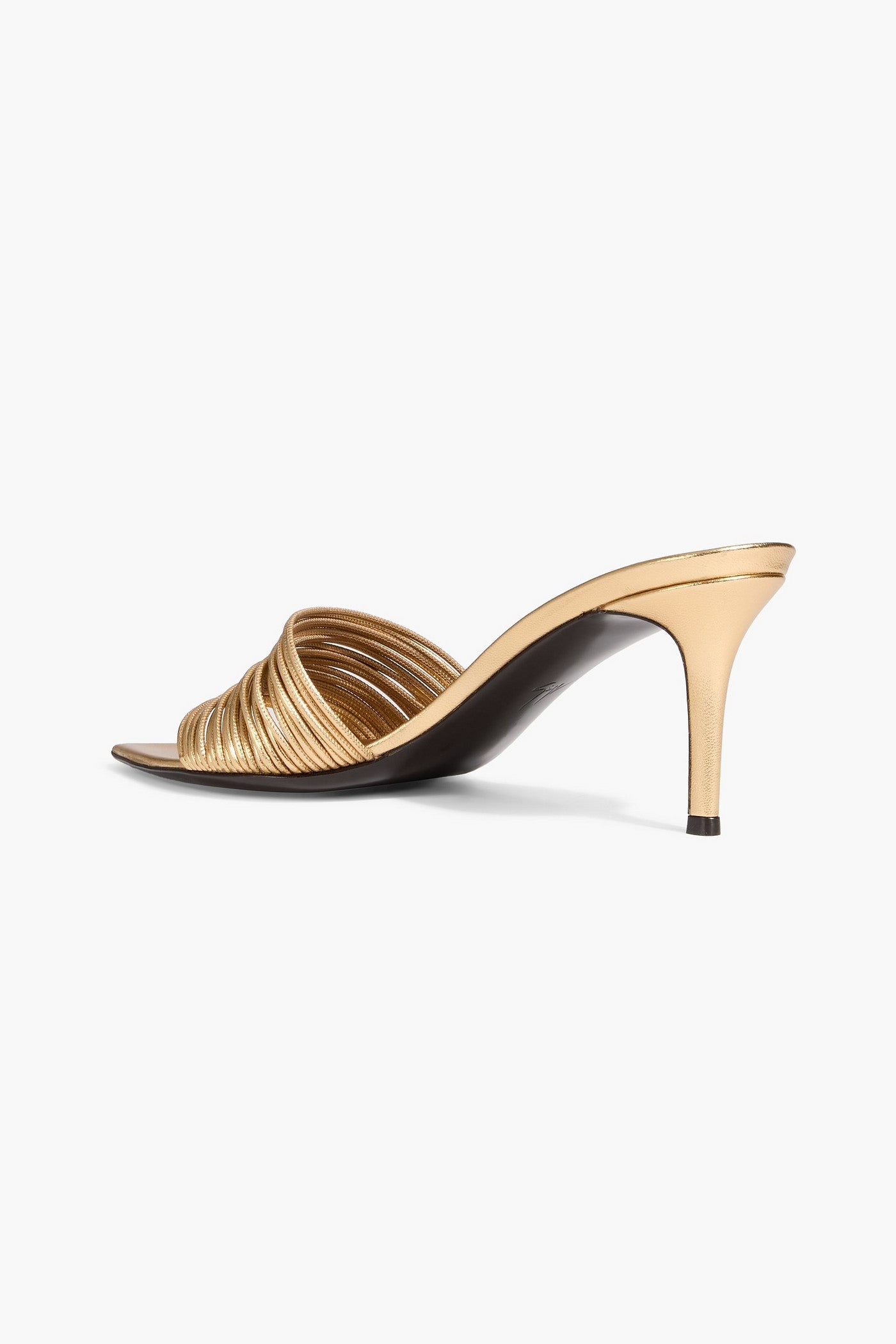 Giuseppe Zanotti Intriigo Clio 70 Metallic Leather Mules Gold Women's