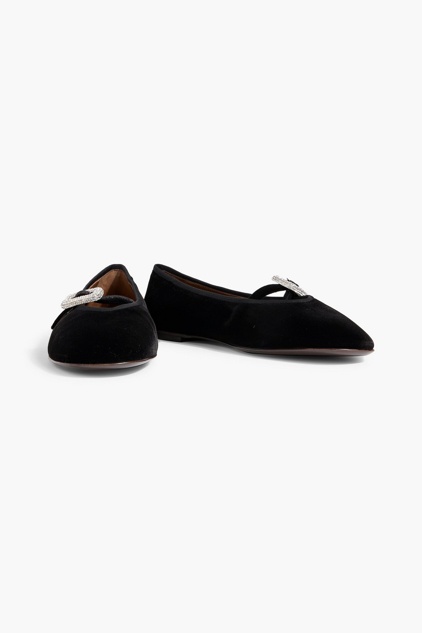 Giuseppe Zanotti Georgia Buckle Velvet Mary Jane Flats Black Women's