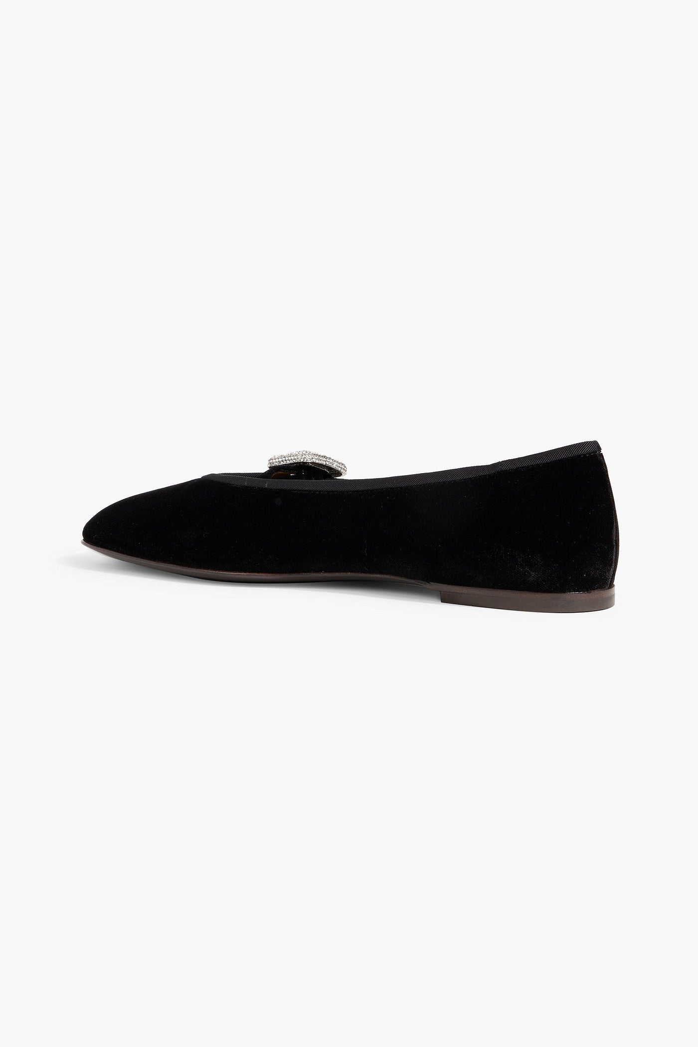 Giuseppe Zanotti Georgia Buckle Velvet Mary Jane Flats Black Women's