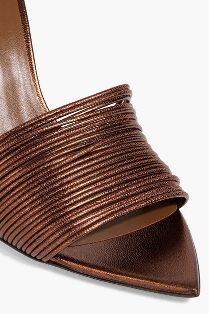 Giuseppe Zanotti Intriigo Clio 70 Metallic Leather Mules Bronze Women's